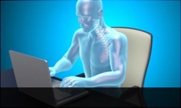 분당자생한방병원 목질환 VDT증후군-정상적인 사람의 컴퓨터 하는 모습입니다.